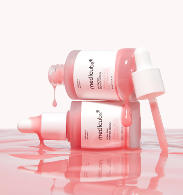 Textura del sérum rosa PDRN